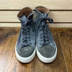 Frye grey suede high top, size 6.5.